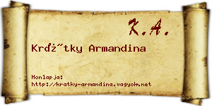 Krátky Armandina névjegykártya